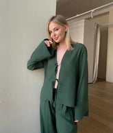 Zümrüt Bağlama Pijama Takımı Zalle